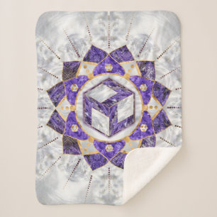 Antahkarana in Lotus Mandala-Amethyst en Pearl Sherpa Deken