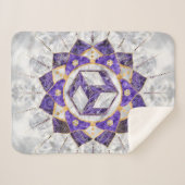 Antahkarana in Lotus Mandala-Amethyst en Pearl Sherpa Deken (Voorkant (horizontaal))