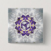Antahkarana in Lotus Mandala-Amethyst en Pearl Vierkante Button 5,1 Cm (Voorkant)