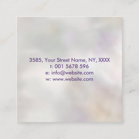 Antahkarana in Lotus Mandala-Amethyst en Pearl Vierkante Visitekaartje (Achterkant)