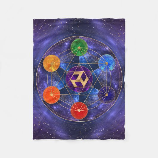 Antahkarana in Sacred Geometry Ornament - Nebula Fleece Deken (Voorkant)