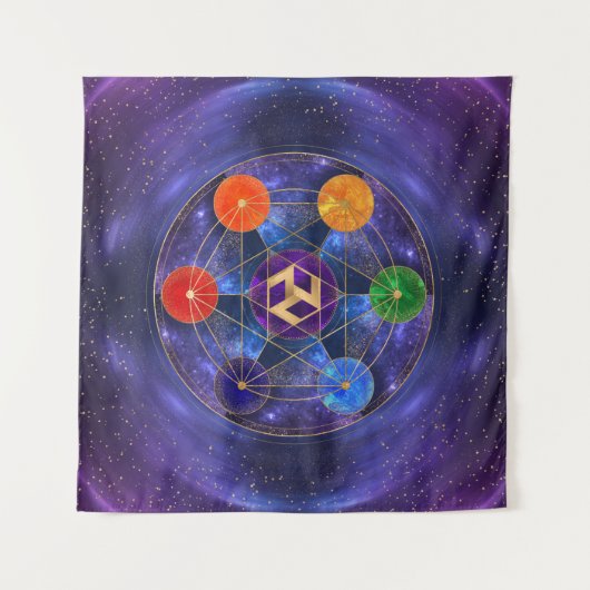 Antahkarana in Sacred Geometry Ornament - Nebula Wandkleed (Voorkant (horizontaal))