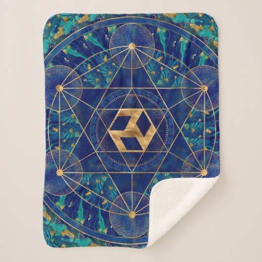 Antahkarana in Sacred Geometry Ornament Sherpa Deken (Voorkant)