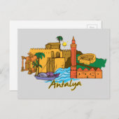 Antalya, beroemde stad Turkije Briefkaart (Voorkant / Achterkant)