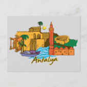Antalya, beroemde stad Turkije Briefkaart (Voorkant)