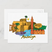 Antalya, beroemde stad Turkije Briefkaart (Voorkant / Achterkant)
