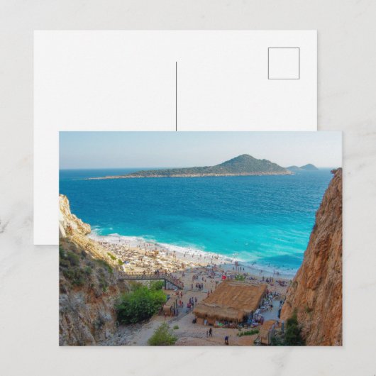 Antalya Eyebrow Kaputas Beach. Turkije Feestdagenkaart (Voorkant / Achterkant)