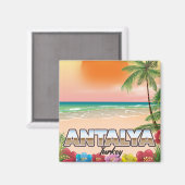 Antalya Turkey strand rester poster Magneet (Voorkant / Achterkant)