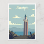 Antalya Turkije Art Travel Illustratie Briefkaart (Voorkant)