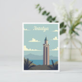 Antalya Turkije Art Travel Illustratie Briefkaart (Staand voorkant)