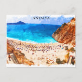 Antalya Turkije Beach Vakantie Briefkaart (Voorkant)