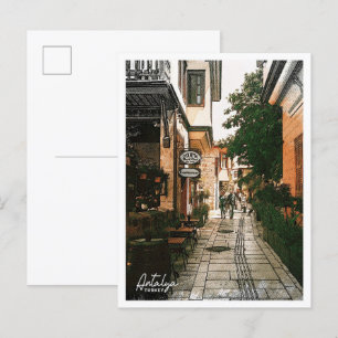 Antalya Turkije Kleurpotlood Stadslandschap Briefkaart