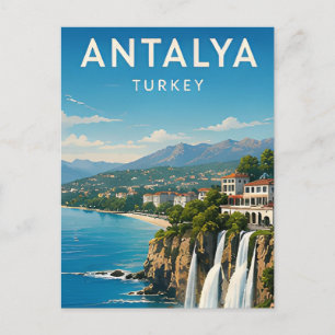 🌊 Antalya Turkije Middellandse Zeekust en Waterva Briefkaart
