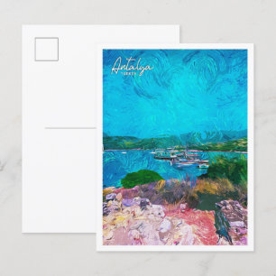 Antalya Turkije Mooi olieverflandschap Briefkaart