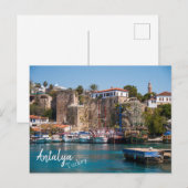 Antalya, Turkije: Old City Marina Briefkaart (Voorkant / Achterkant)