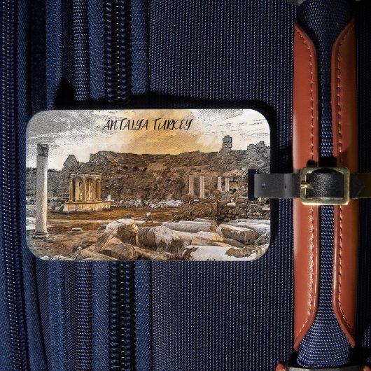 Antalya Turkije Oude Reis Bagagelabel (Voorkant Insitu 4)