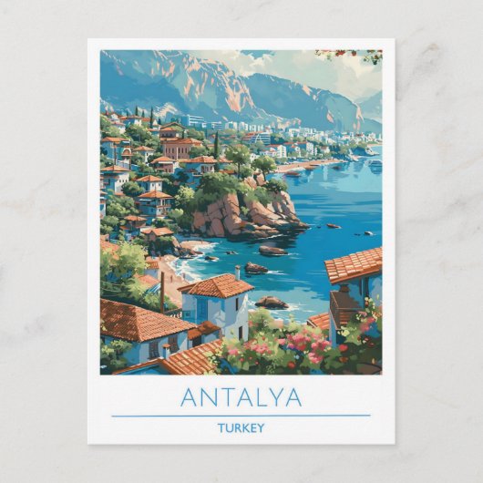 Antalya Turkije Reizen Briefkaart (Voorkant)
