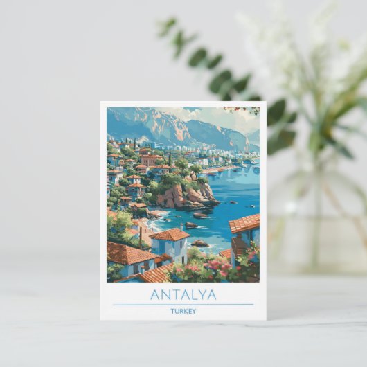 Antalya Turkije Reizen Briefkaart (Staand voorkant)