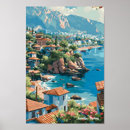 Antalya Turkije Reizen Poster (Voorkant)