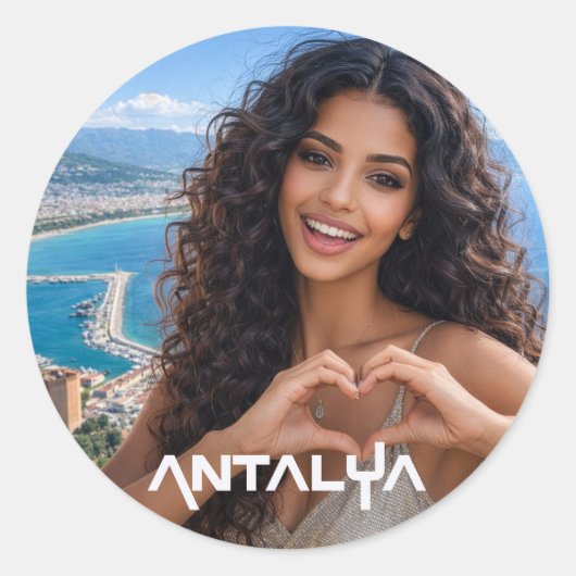 ANTALYA - TURKIJE RONDE STICKER (Voorkant)