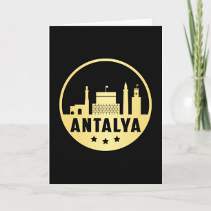 Antalya Turkije Stad Silhouet Grappig Cadeau Kaart