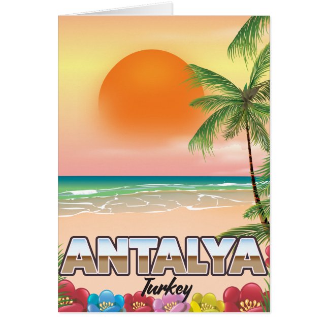 Antalya Turkije strand reisposter (Voorkant)