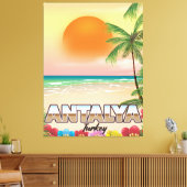 Antalya Turkije strand reisposter Canvas Afdruk (Insitu (Woonkamer))