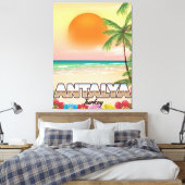 Antalya Turkije strand reisposter Canvas Afdruk (Insitu (Slaapkamer))