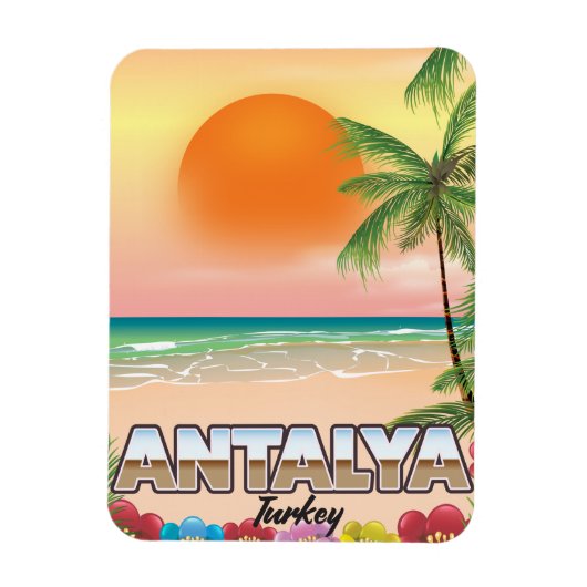 Antalya Turkije strand reisposter Magneet (Verticaal)