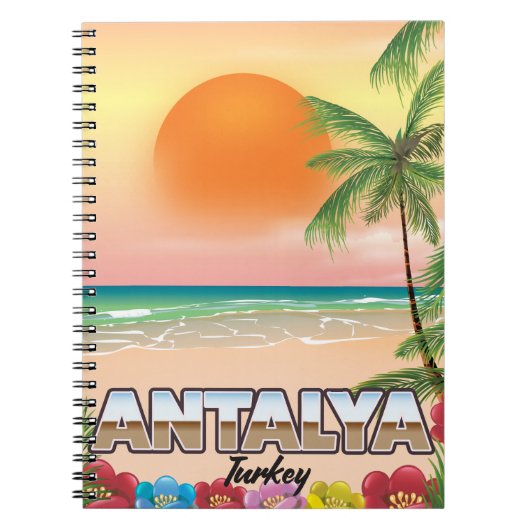 Antalya Turkije strand reisposter Notitieboek (Voorkant)