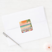Antalya Turkije strand reisposter Vierkante Sticker (Envelop)