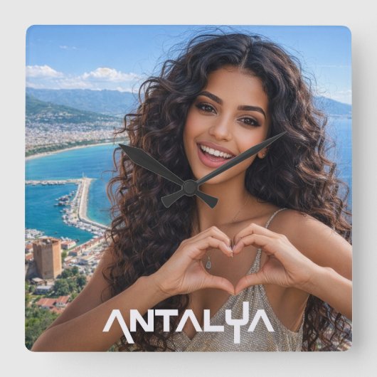 ANTALYA - TURKIJE VIERKANTE KLOK (Voorkant)