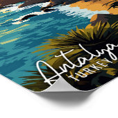 Antalya Turkije vintage reisillustratie Poster (Hoek)