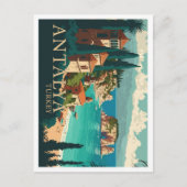Antalya Turkije Vintage Travel Illustratie Briefkaart (Voorkant)