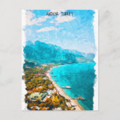 Antalya Turkije Waterverf illustratie Briefkaart (Voorkant)