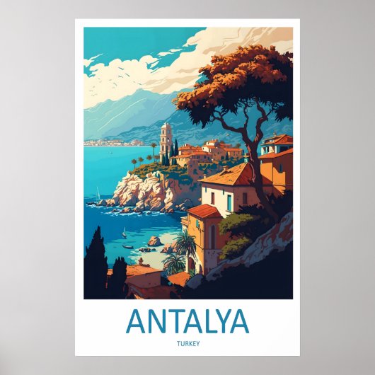 Antalya Vintage Reisposter Ski Nationaal Park Poster (Voorkant)