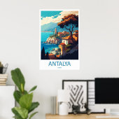 Antalya Vintage Reisposter Ski Nationaal Park Poster (Thuiskantoor)