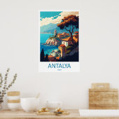 Antalya Vintage Reisposter Ski Nationaal Park Poster (Keuken)