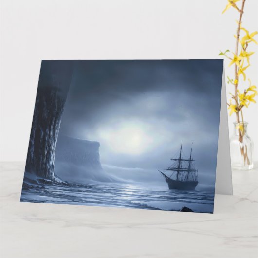 Antarctic Moonlit Vigil Kaart (Gele Bloem)