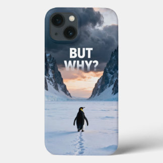Antarctic Solitude: Penguin "But Why?" Quest Art Case-Mate iPhone Case