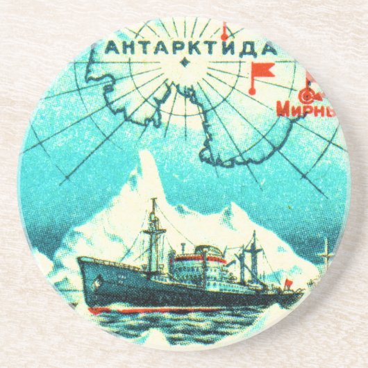 Antarctica 1956 zandsteen onderzetter (Voorkant)