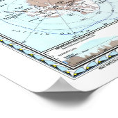 " Antarctica: 1987 Gedetailleerde KAART ... Poster (Hoek)