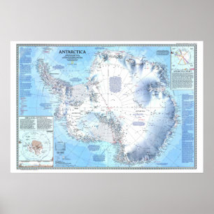 " Antarctica: 1987 Gedetailleerde KAART ... Poster