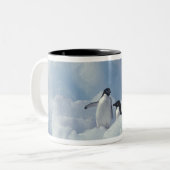 Antarctica. Adelie pinguins Tweekleurige Koffiemok (Voorkant links)