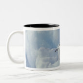 Antarctica. Adelie pinguins Tweekleurige Koffiemok (Links)