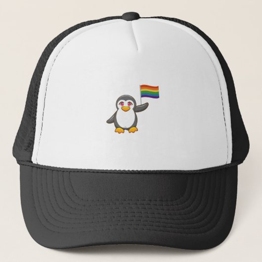 Antarctica Animal Gay Pride Rainbow Penguin LGBT Trucker Pet (Voorkant)