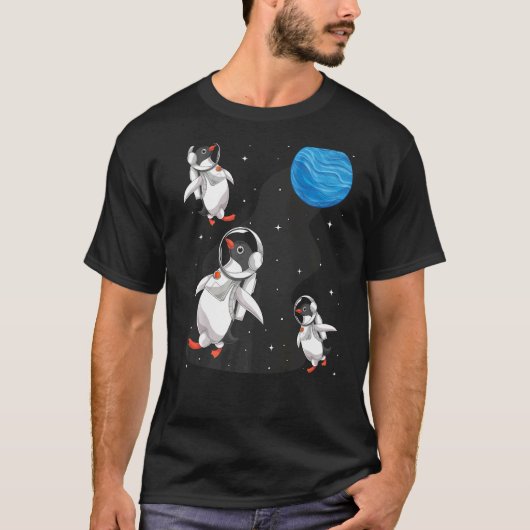Antarctica Animal Space Travel Astronomy Penguin A T-shirt (Voorkant)
