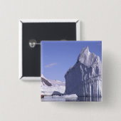 Antarctica, Antarctisch schiereiland. Zodiak en Vierkante Button 5,1 Cm (Voorkant /achterkant)
