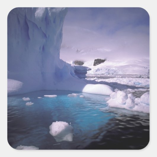 Antarctica. Antarctische ijslandschappen 2 Vierkante Sticker (Voorkant)