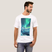 Antarctica Aurora Borealis Real Panoramic Horizont T-shirt (Voorkant volledig)